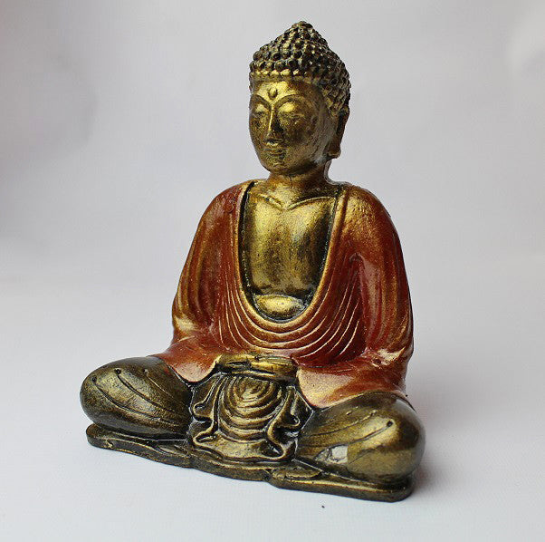 Gold Resin Buddha in Prayer Ornament Figure 15cm