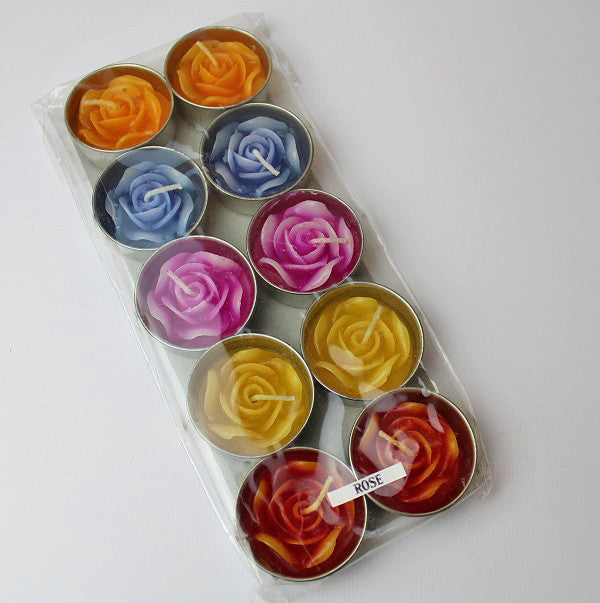 Set of 10 Rose Scented Tealight Candles