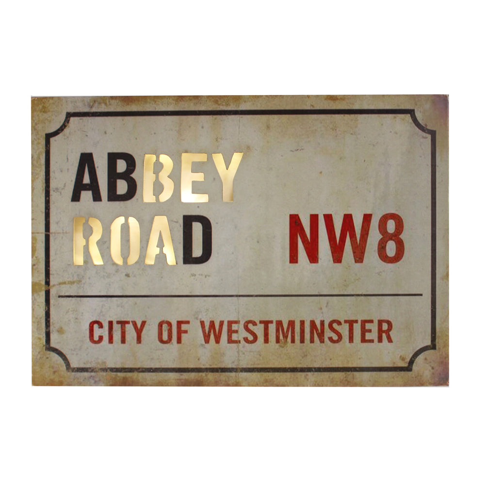 Light Up MDF Street Sign Wall Plaque - Abbey Road