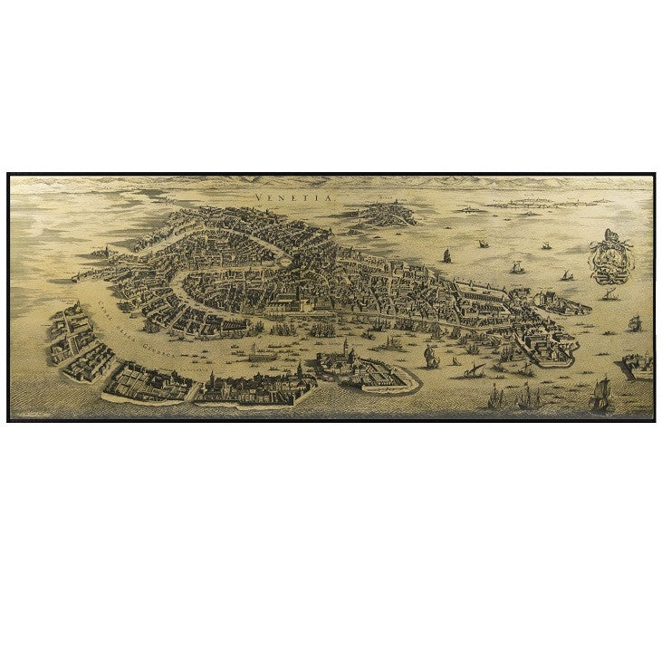 Authentic Models 1694 Venice Wooden Map Wall Art