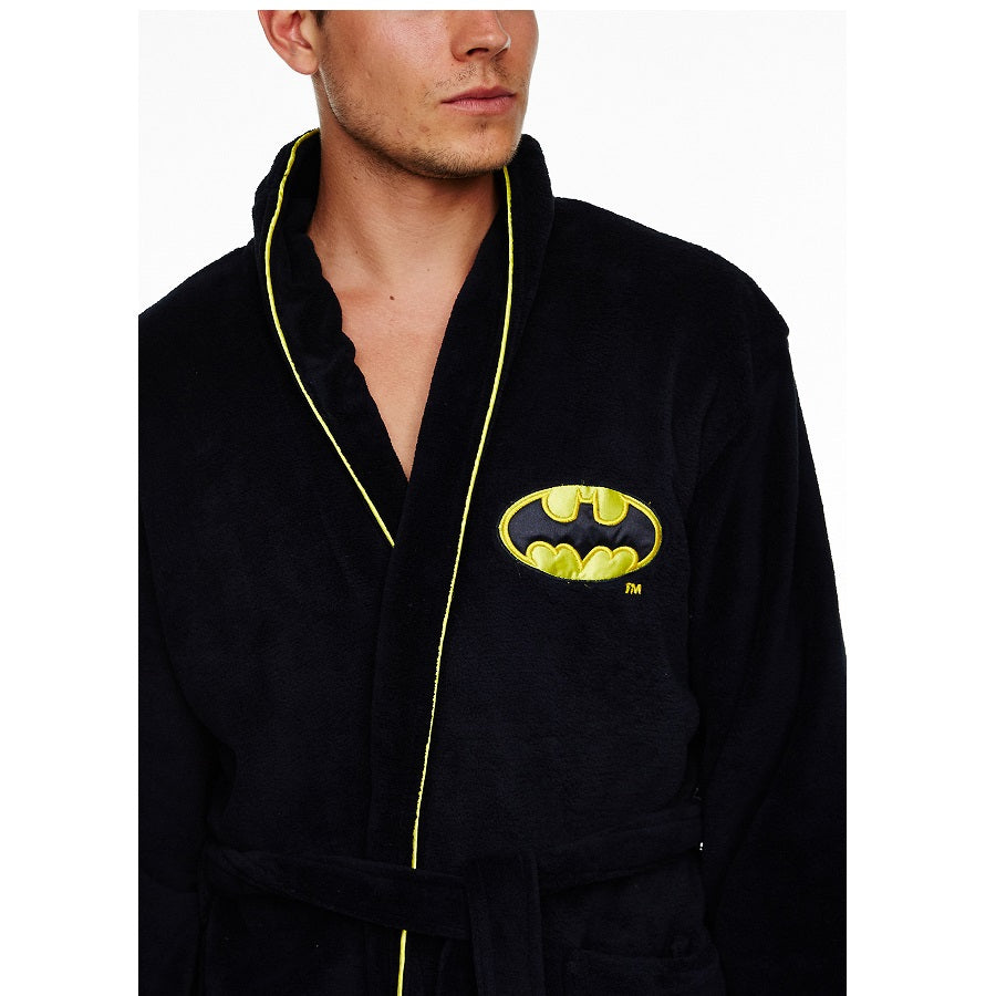 DC Comics Batman Men's Bathrobe Dressing Gown Motif