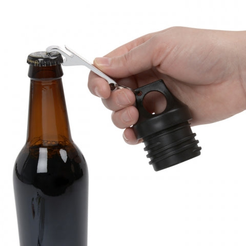 insulated beer bottle with beer opener
