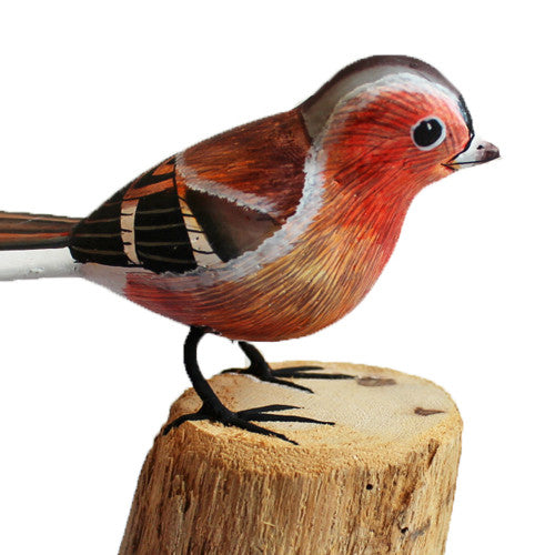 Chaffinch Bird On Wooden Log 12cm