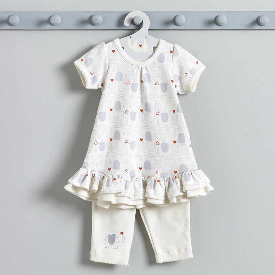 Natures Purest 'My First Friend' Baby Girl's Elephant Dress & Leggings