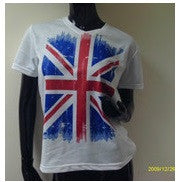 Ladies UK Grunge Flag Funky Rock V-Neck T-shirt
