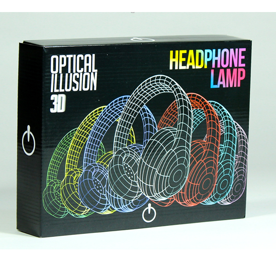 Optical Illusion 3D Headphones Lamp