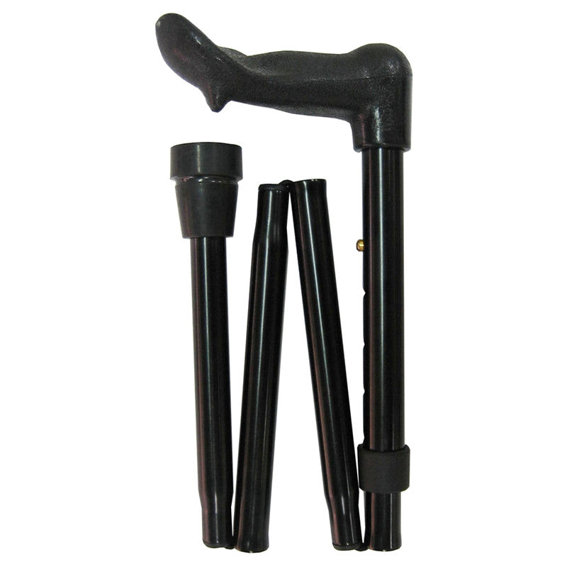 Black Right Hand Orthopeadic Compact Folding Walking Stick