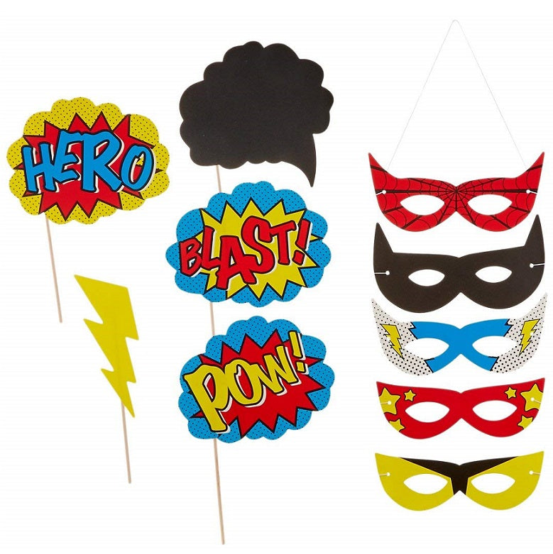 Superhero Photo Booth Props by Ginger Ray