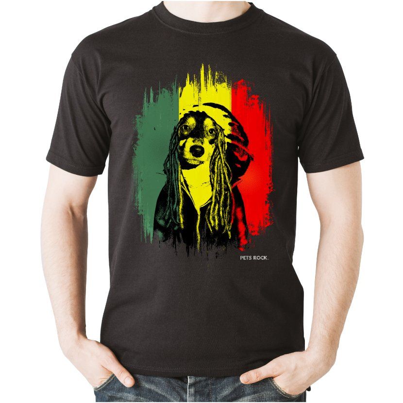 Pets Rock Reggae Men's Black T-Shirt