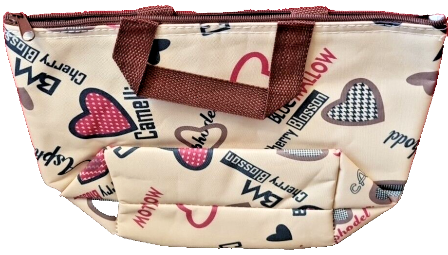 Adorable Camellia Insulated Cherry Lunch Bag Tote for Office, Picnic Travel
