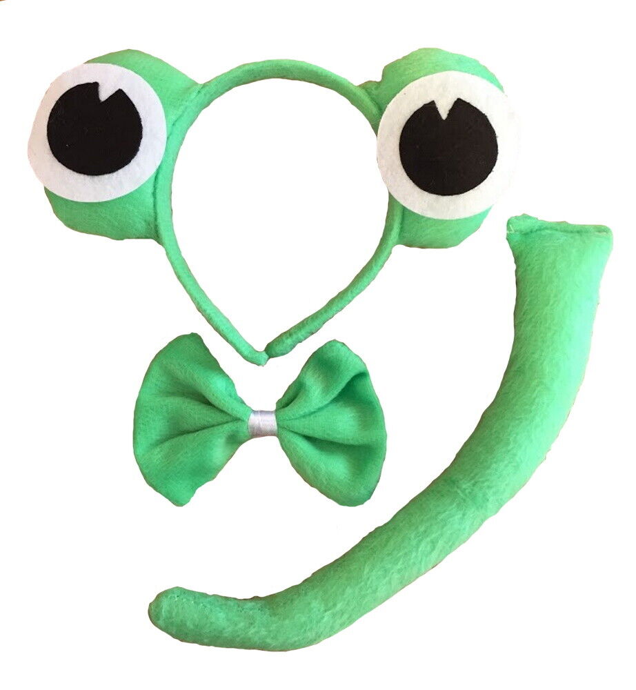 FROG COSTUME SET FOR GIRLS BOYS KIDS EYES TAIL BOWTIE HALLOWEEN COSPLAY DRESS UP