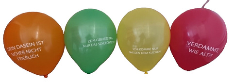 GERMAN Language Balloons for an Abusive Rude and Vulgar Birthday Party FUN JOKES