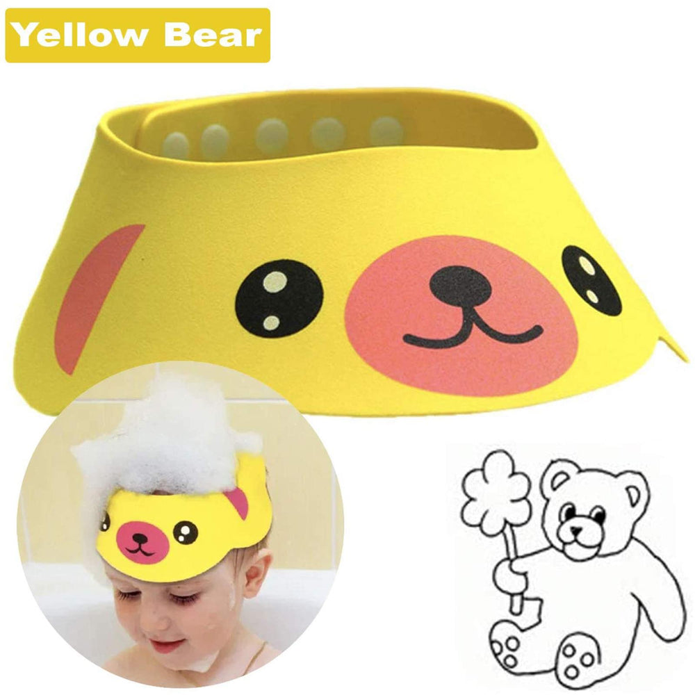 BABY Adjustable Kids Shower Cap Shampoo Bath Bathing Hat Wash Hair Face Shield