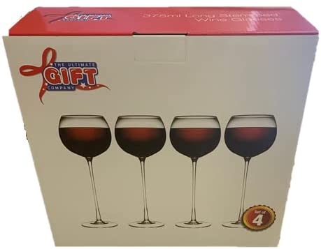 Set of 4 Long Stemmed Wine Glasses