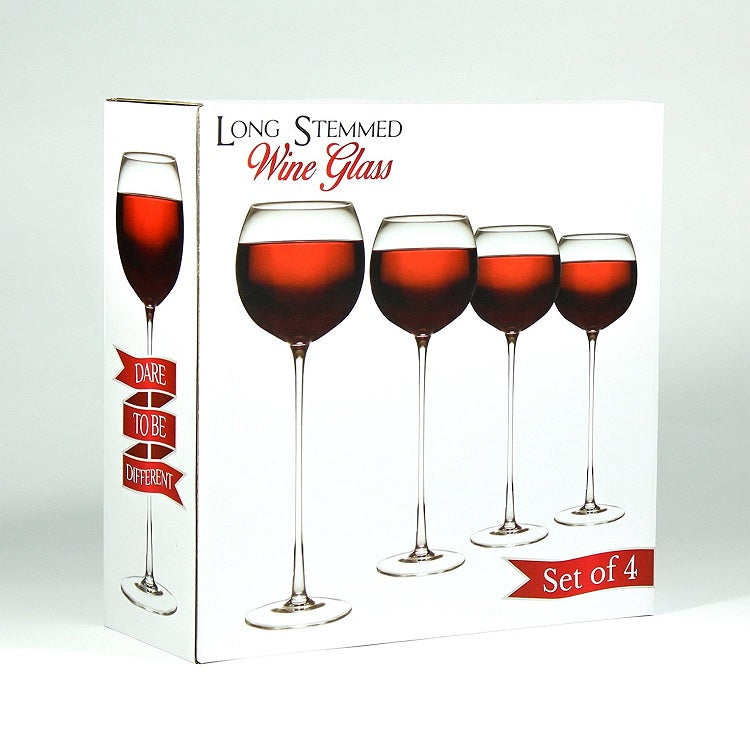 Set of 4 Long Stemmed Wine Glasses