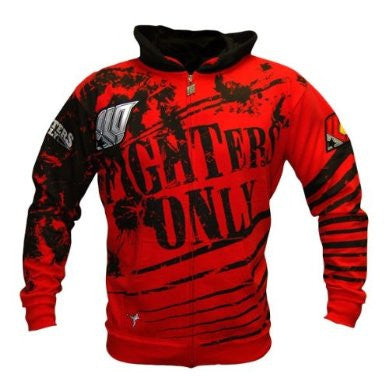 Fighters Only Men's 'Splatter' Hoodie Top - Red