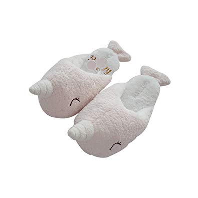 Pastel Pink Narwhal Slippers