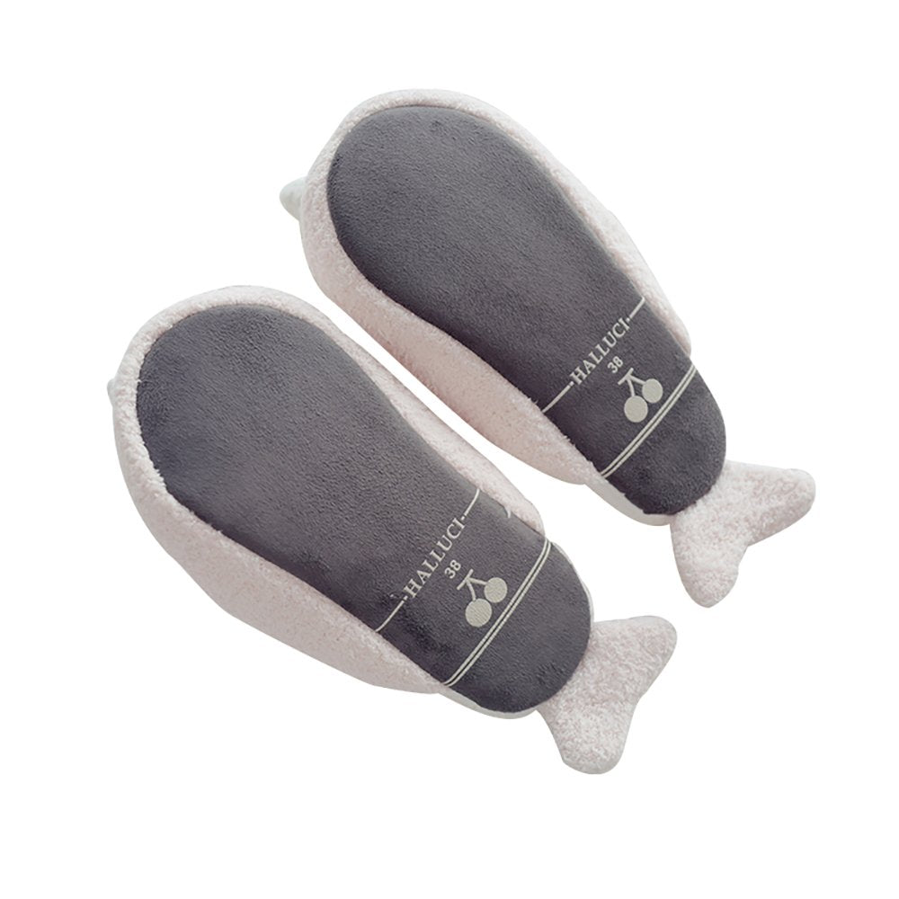 Pastel Pink Narwhal Slippers