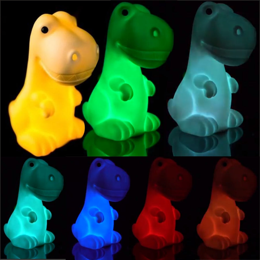 Colour Changing LED Dinosaur Night Light or Dinosaur Lamp