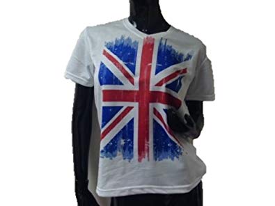 Ladies UK Grunge Flag Funky Rock V-Neck T-shirt