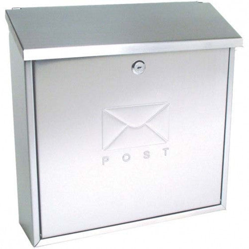 Sterling MB03BKR Top Opening and Reverse Mounting Contemporary Post Box - Silver