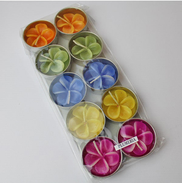 Set of 10 Plumeria Scented Tealight Candles
