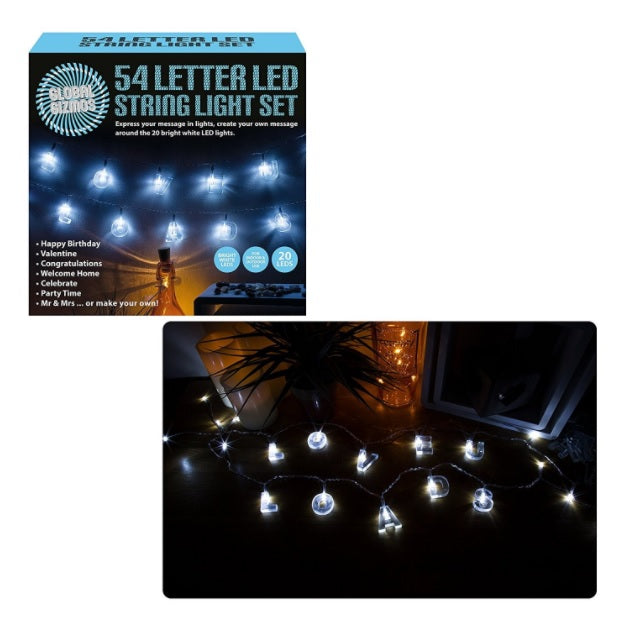 Global Gizmos 54 Letter Alphabet LED String Light Set