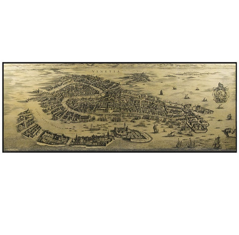 Authentic Models 1694 Venice Wooden Map Wall Art
