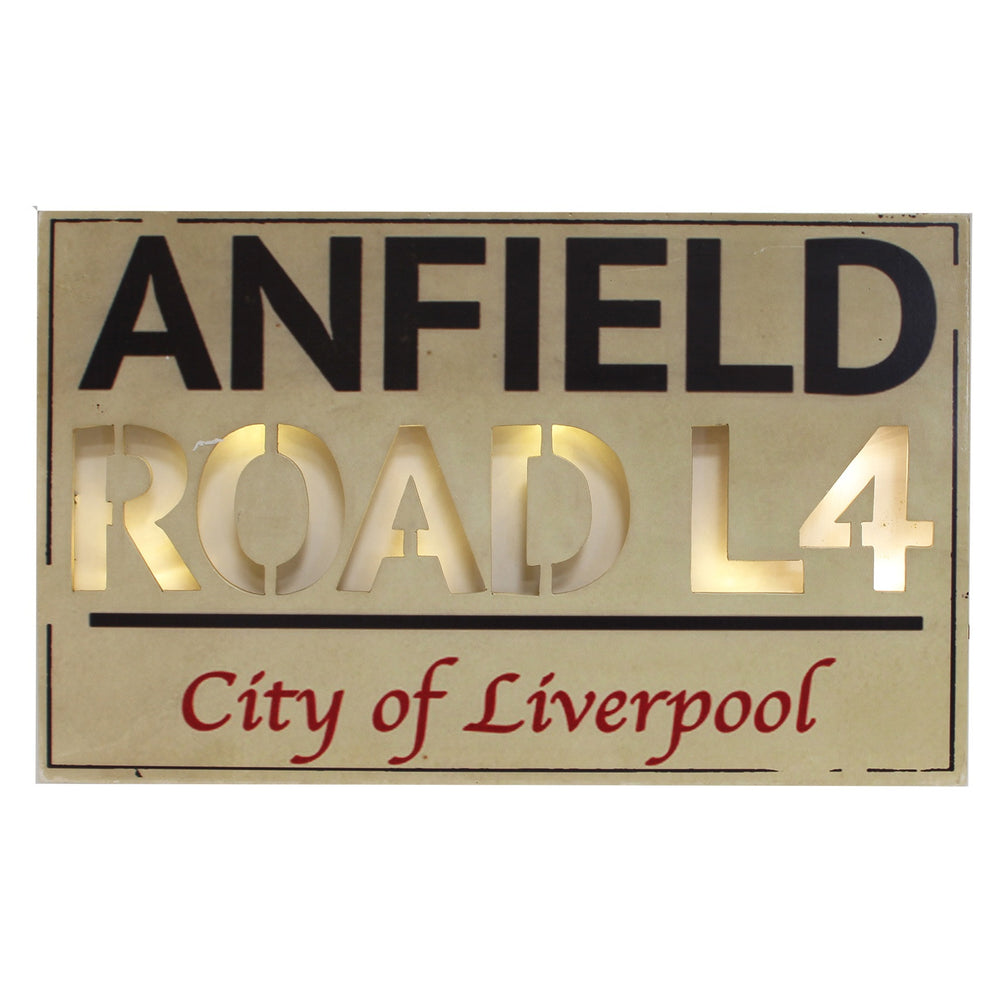 Light Up MDF Street Sign Wall Plaque - Anfield Road