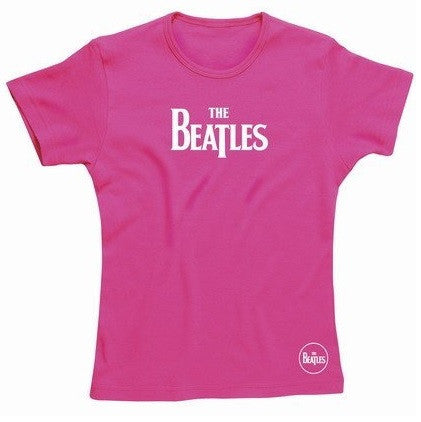 Women's 'The Beatles' Logo Cerise Skinny T-Shirt (XX-Large)