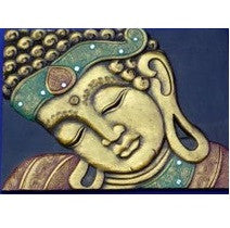 Sleeping Buddha Face gilt Wall Plaque * 40x30cm * Sunlover Buddhism