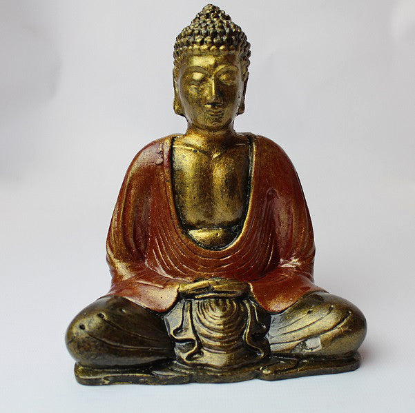 Gold Resin Buddha in Prayer Ornament Figure 15cm