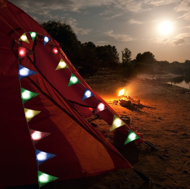 Light Up Bunting with Coloured Flags