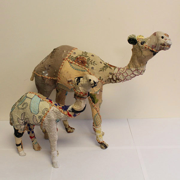 Giant Beige Sari Rascal Camel Figurine