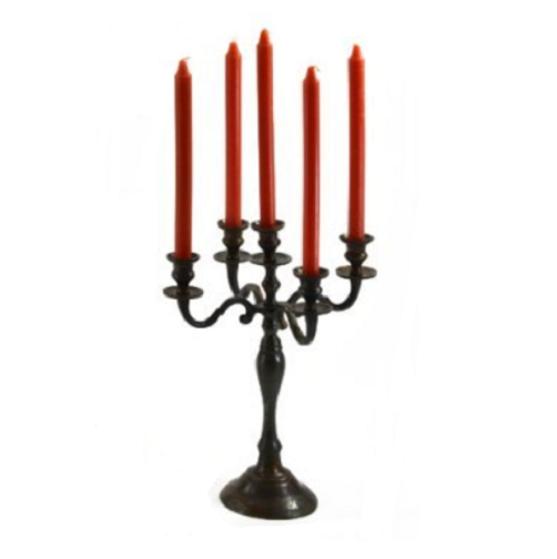 Burnished Bronze Five Arm Candelabra by Stone The Crows