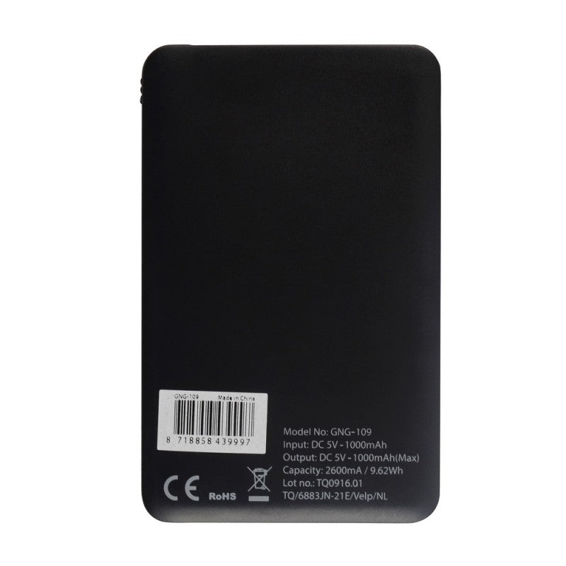 Powerbank 2600mAh Battery Charger - Black