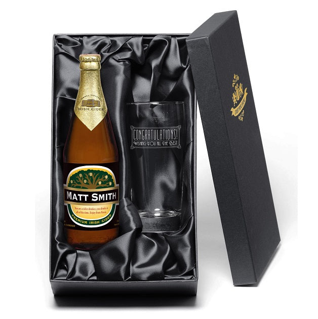 Personalised Cider with Pint Glass Gift Set