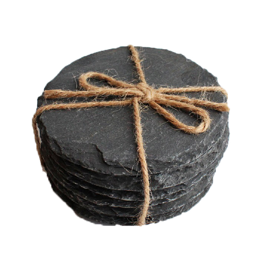 Set of 6 Round Slate Coasters