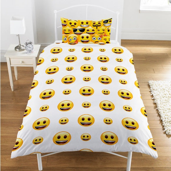 Official Emoji Icons Reversible Single Duvet & Pillow Case Bed Set