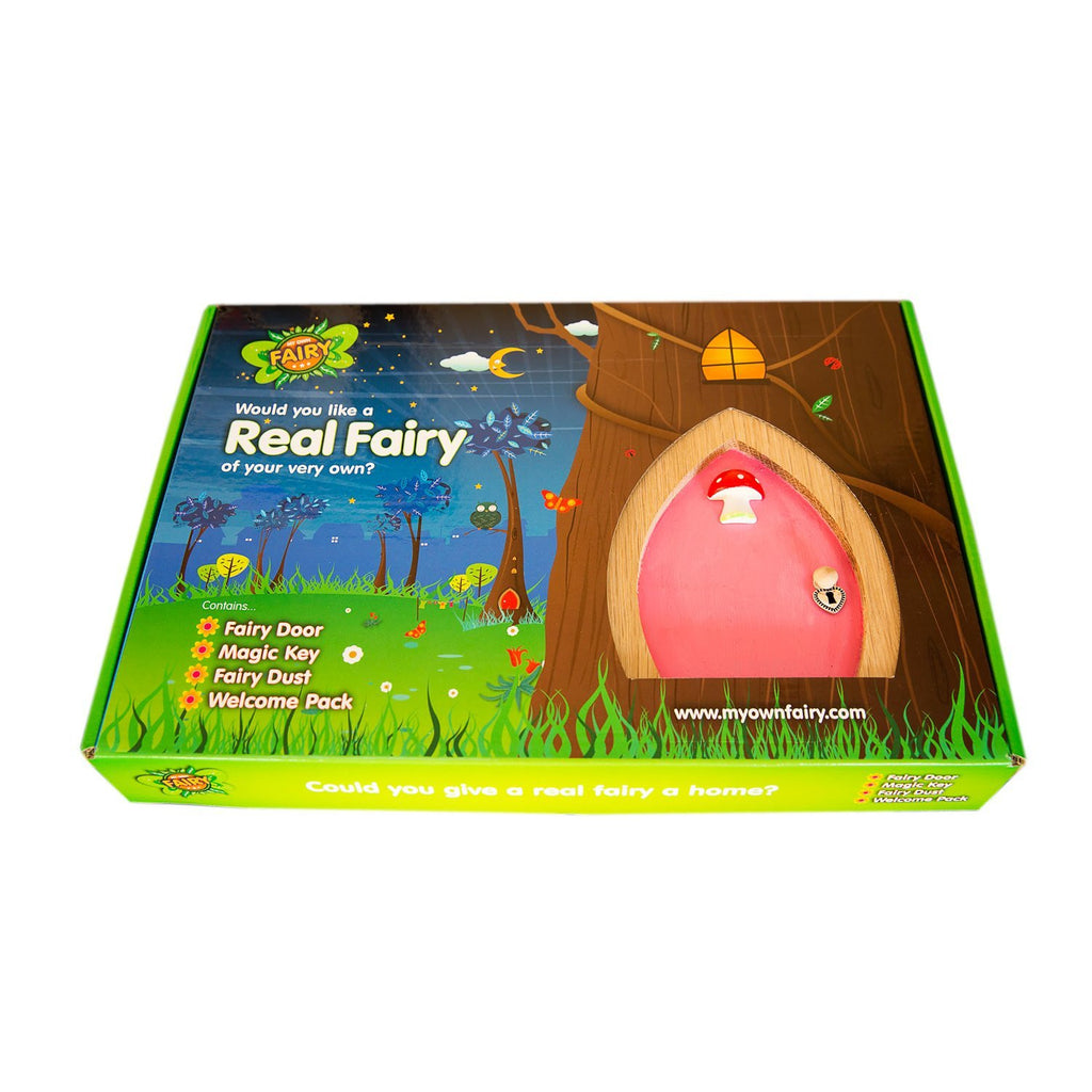 Red Fairy Door with Toadstool, Key and Magic Fairy Dust