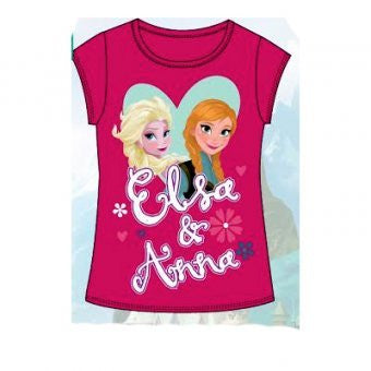 Official Disney Frozen Elsa & Anna Short Sleeve T-Shirt