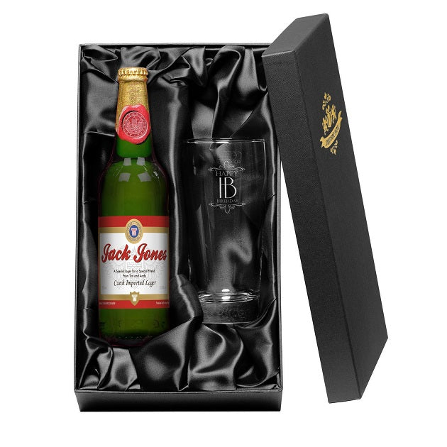 Personalised Lager with Pint Glass Gift Set