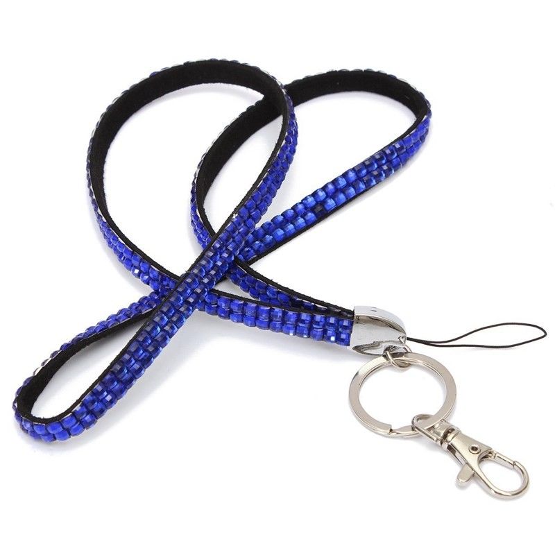 sparkly lanyards Rhinestone Lanyard in Bright Blue