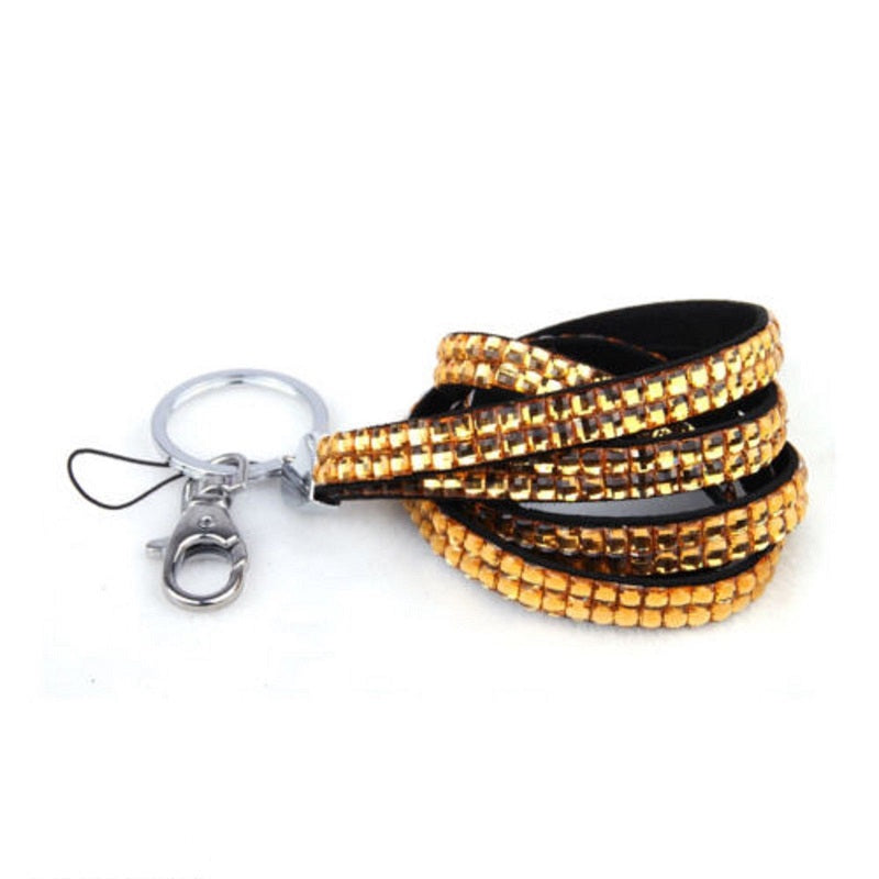 sparkly lanyards Rhinestone Lanyard in Gold