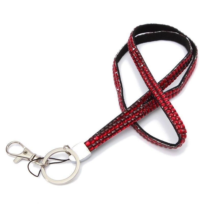 sparkly lanyards Rhinestone Lanyard in Red