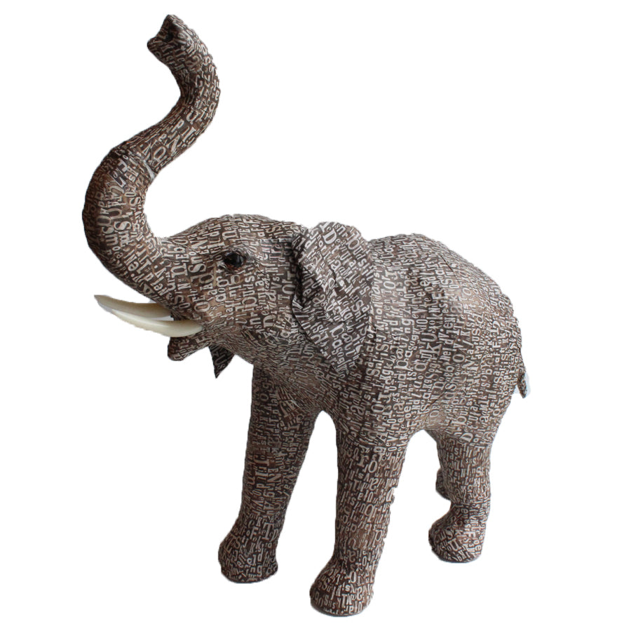 Medium Letter Print Elephant Figurine