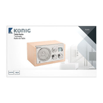 Konig Retro Table Radio AM/FM Light Wood