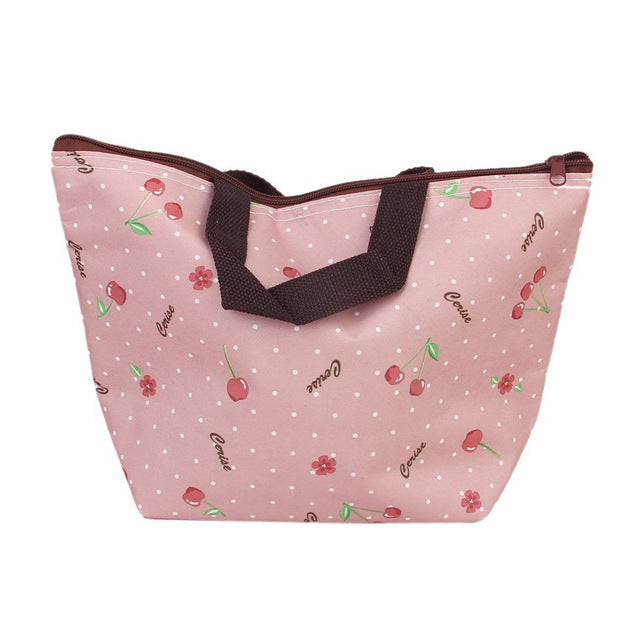 Cherry Pattern Lunch Bag Tote