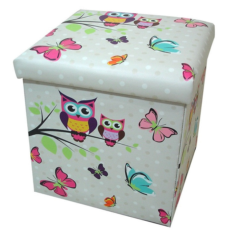 Owls & Butterflies Folding Storage Cube & Seat