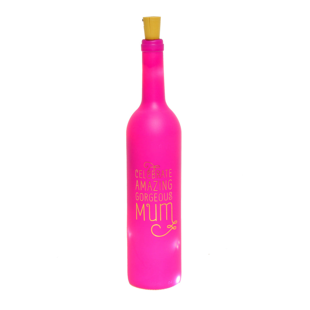 'Amazing Gorgeous Mum' LED Light Up Pink Bottle